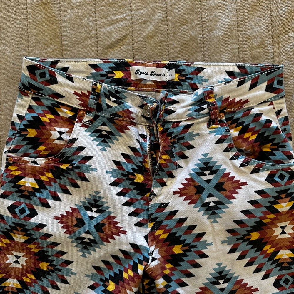 Aztec Pattern Flare Jeans - Picture 2 of 2